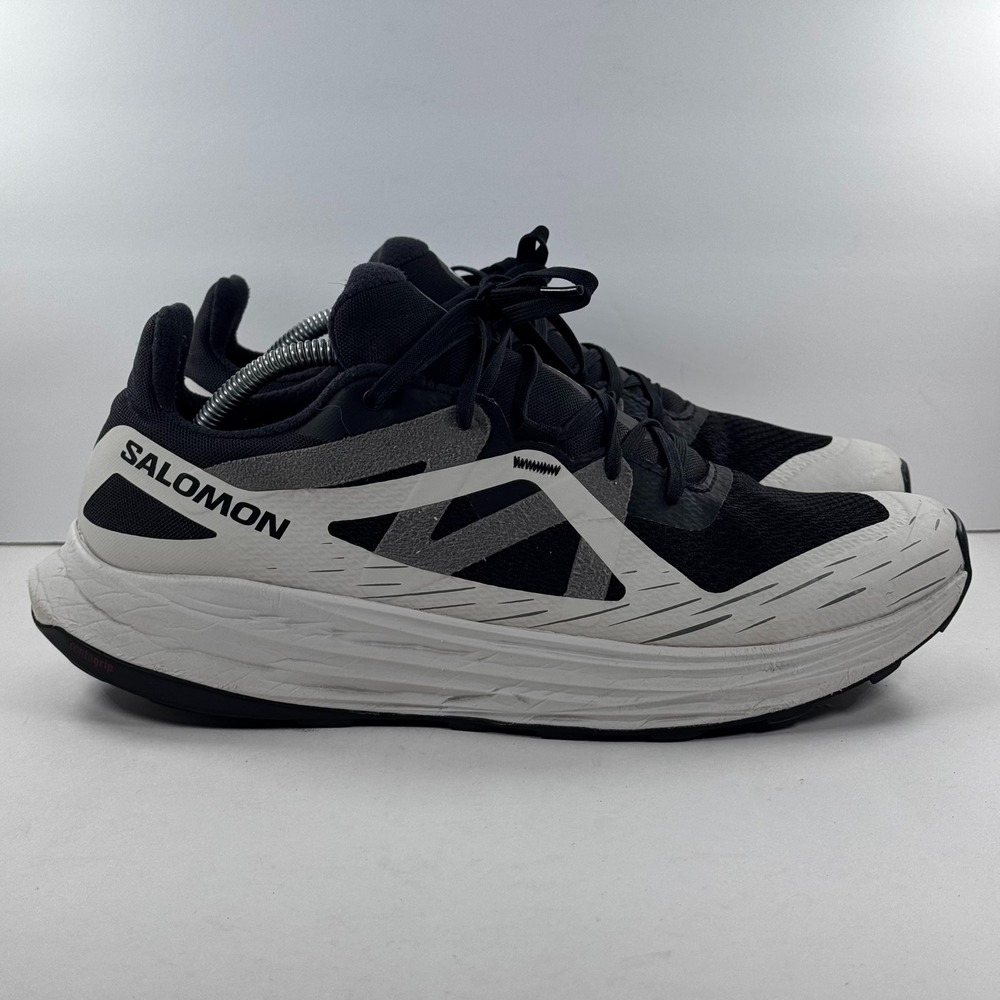 Salomon Ultra Flow Mens Black White Trail Running Shoes 475253 Size 11.5
